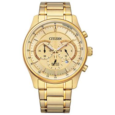 Imagem de Citizen Relógio masculino de quartzo com aço inoxidável, Aço inoxidável dourado, Vestido