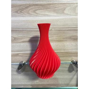 Imagem de Vaso Jarro Decorativo Espiral  Plástico  Flores Artificiais - Genérica