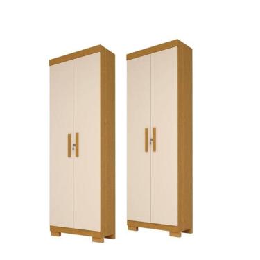 Imagem de Kit 2 Armário Multiuso Israel 2 Portas com Chave 100% MDF – Linhamobília