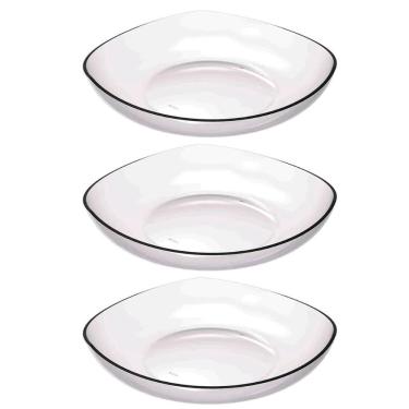 Imagem de Kit 3 Cestas para Frutas Verduras Fruteira de Mesa Transparente 3,5L Trio Crippa Bancada