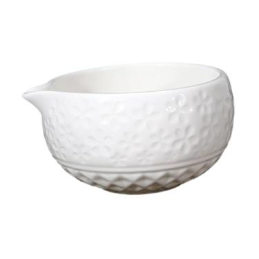 Imagem de Ｂｅｓｇａ Copo de chá japonês de matcha tigela com bico 560ml tradicional de porcelana tigela de chá feita à mão para a família Japanese Matcha Preparação, Branco