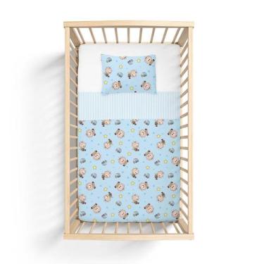 Imagem de Jogo de Lençol para Berço 3 Peças Turma da Mônica Baby, Cebolinha