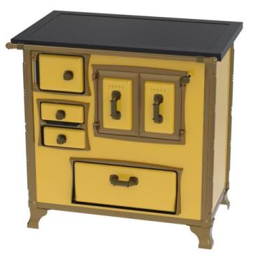 Imagem de Fogao a Lenha Venax GII n 1 Renaissance Premium Amarelo, SAIDA ESQUERD