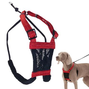 Imagem de Sporn Peitoral para cães grandes, malha vermelha, nylon durável, respirável e fácil