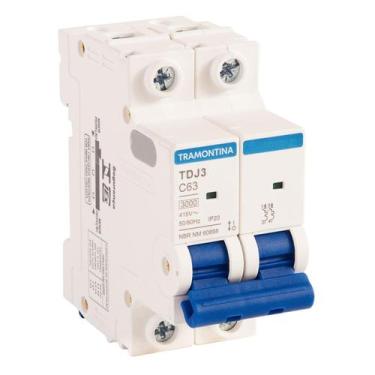 Imagem de Mini Disjuntor 63 Amperes Bipolar Tramontina Curva C