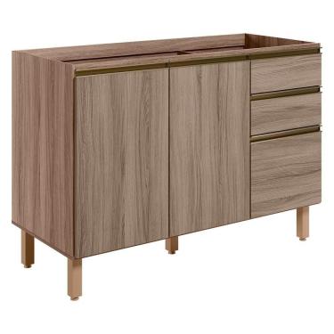 Imagem de Balcao Para Pia 2p 3g 120cm Mdf Kali 16417 Carvalho Nicioli