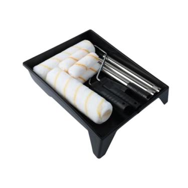Imagem de IEUDNS Kit de rolo de pintura, capas de rolo, decoração para casa, rolamento suave, prático, com haste de extensão, com moldura para móveis, paredes, teto