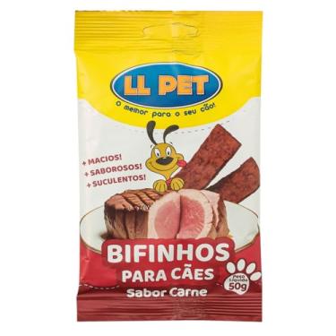 Imagem de Petisco Pet Carninha Bifinho P/cães Mastigavel Carne Kit 10