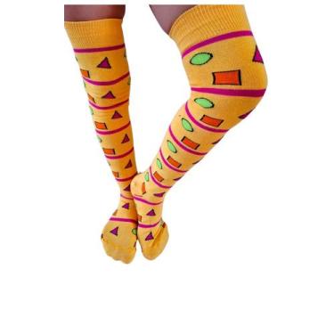 Imagem de Meia infantil7/8 amarelo/geometrico 34-39 ref-025301-04 c-19 - LEKE  M