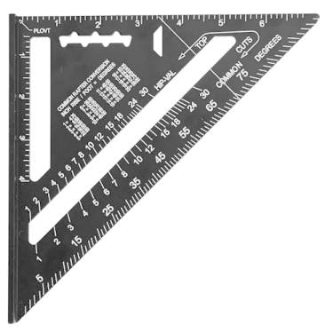 Imagem de Inclinômetro Régua triangular imperial de 7 polegadas em liga de alumínio Régua triangular de 90 graus em ângulo reto delineamento espessuras multifuncional