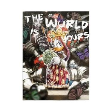 Imagem de Pintura Em Tela De Arte Grafite Do Pato Donald Decoração De Parede Par