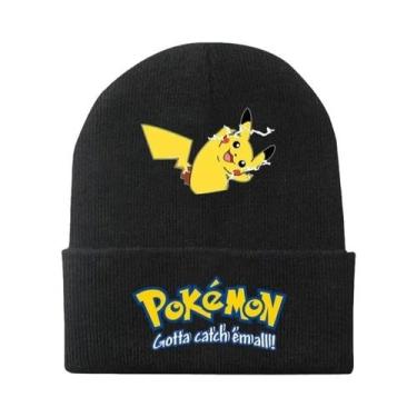 Imagem de Crianças Unissex Inverno Quente Pikachu Gorro De Malha Chapéu Anime Po