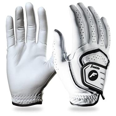 Imagem de Franklin Sports Luva de golfe – Luvas de golfe profissionais – Luva de golfe de couro premium – Aderência máxima – Branca – Luva de mão direita – Adulto XXG