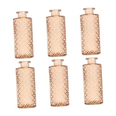Imagem de Ｂｅｓｇａ 6 peças de vasos de vidro para arranjos florais, centro de mesa, acessório floral simples, mini vasos de flores para sala de estar, Marrom