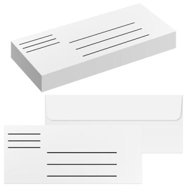 Imagem de Marspark Pacote com 100 envelopes de baixa visão nº 10 número 10 envelopes de carta comercial com selo gomado, branco