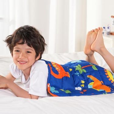 Imagem de Sivio Cobertor de colo ponderado 900 g, almofada pequena fofa de dinossauro azul, cobertores pesados macios e refrescantes, cobertor pesado lavável para soneca, 48 x 53 cm - 0,9 kg