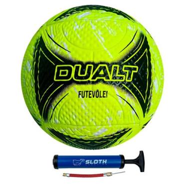 Imagem de Bola de Futevôlei Dualt Futmesa Altinha PVC + Bomba, Amarelo