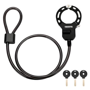 Imagem de TOKCKYBL Trava de scooter resistente - Trava de cabo antirroubo de 140 cm x 13 mm com 3 chaves - à prova de intempéries, anticisalhamento, antiferrugem - scooters elétricas, bicicletas, motocicletas