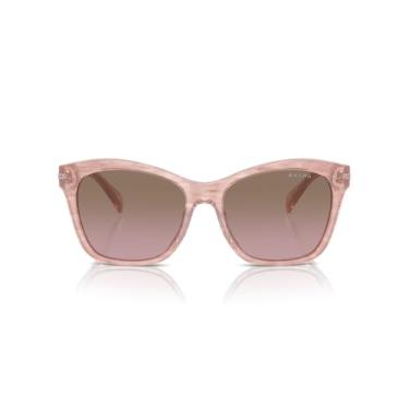 Imagem de Ralph by Ralph Lauren Óculos de sol quadrados femininos Ra5310u Universal Fit, Rosa listrado brilhante/rosa marrom gradiente, 56 mm