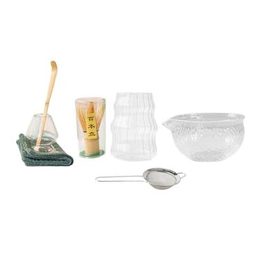 Imagem de menolana Conjunto de chá Matcha cerimonial japonês com 7 peças, acessórios para cerimônia, peneira de aço inoxidável tradicional para preparação de Matcha,