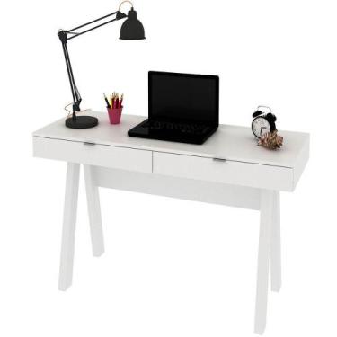 Imagem de Escrivaninha Para Escritório Cavalete 2 Gavetas Branco - TECNOMÓBILI