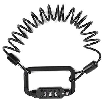 Imagem de Capacete de bicicleta Cabô telescópico Anti -roubo de 3 dígitos Senha segura portátil leve portátil para motocicleta scooter biciclo Backpack São preto 6.5x4x1cm 90g