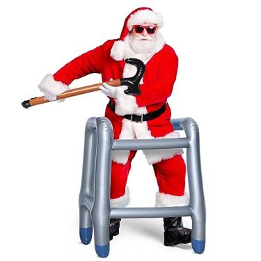 Imagem de 2 peças de andador inflável e bengala, presentes de mordaça sobre a colina para idosos, decorações de aniversário, fantasia de velho senhora, suprimentos de festa de Natal de Halloween (2P andador e
