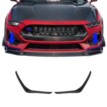 Imagem de Acessórios para divisor de ventilação de admissão de ar do para-choque lateral do carro para Mustang Black Horse ECO/GT 2024+ capa divisor de para-choque saída de ar (Black Horse Gloss Black)