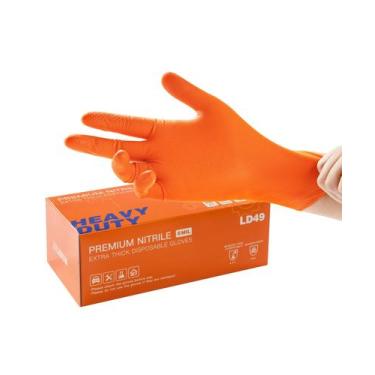Imagem de Luvas de nitrilo descartáveis LANON 8mil Orange Mechanic L 100u - LANO