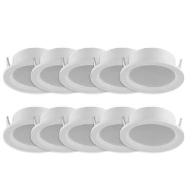 Imagem de 10 Spot Embutir De Led Downlight 5w 3000k Redondo Recuado