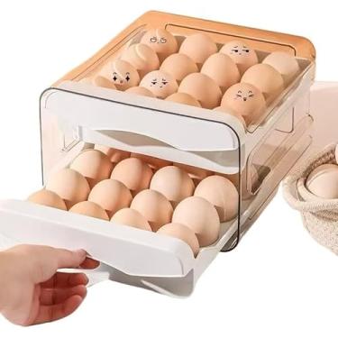 Imagem de Organizador Duplo de Ovos para Geladeira, 32 Compartimentos, Plástico