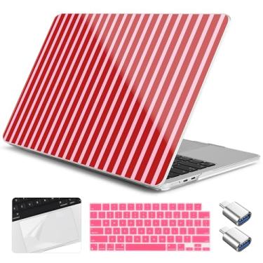 Imagem de Yebiseven Capa para MacBook Air 13,6 polegadas M4/M3/M2 2025 2024 2023 2022 lançado A3240/A3113/A2681, capa rígida para laptop com capa de teclado e protetor de trackpad e 2 adaptadores OTG