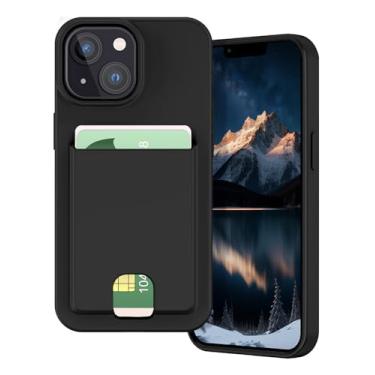 Imagem de Petocase Capa carteira para iPhone 14 Plus com compartimento para cartão, ajuste ultrafino, flexível, gel de borracha macia, capa protetora de silicone para Apple iPhone 14 Plus de 6,7 polegadas