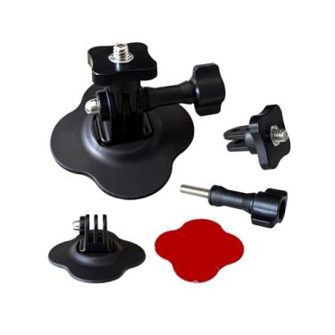 Imagem de HERSAUL Suporte universal para câmera de ação para GoPro Hero 12-8 e Insta360 X4/X3/X2, suporte de câmera de capacete, base adesiva para montagem de capacete Insta360, acessórios de vlogging para