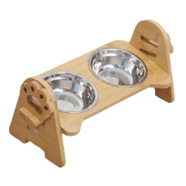 Imagem de predolo Tigelas elevadas para cães com suporte, tigela para comida e água de gatos, tigela para filhotes, conjunto de tigelas elevadas portáteis para cães de