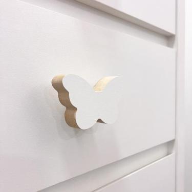 Imagem de 3 Puxadores Borboleta Infantil Gaveta Armário Móveis Quarto - Souvenir