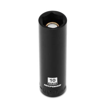 Imagem de MIXPOWER Soquete de impacto magnético profundo de 1/10.2 cm, 6 pontos, 10 mm, métrico, CR-MO