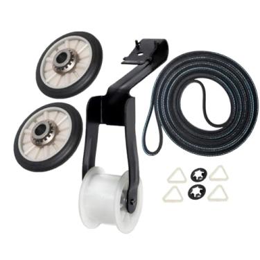 Imagem de Polia intermediária do secador, correia de tambor, kit de reparo de rolos de tambor de substituição para Kenmore 11077322600 11077332700 11077432600 11077442600 máquina secadora