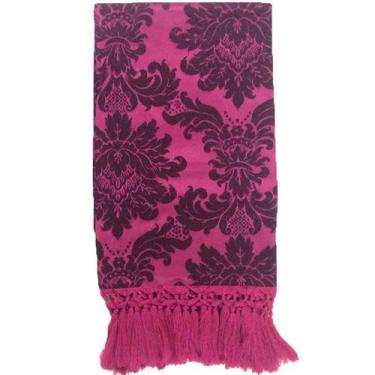 Imagem de Manta Para Sofá em Tecido Jacquard Medalhão Pink com Preto 190x140cm -