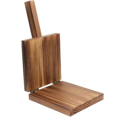 Imagem de PRETYZOOM Ferramenta de prensagem de massa de madeira para fazer bolinhos de massa multifuncional, prensa de tortilla grande, molde de embrulho para inauguração de casa