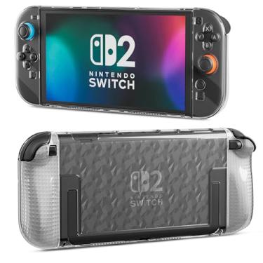 Imagem de GLDRAM Case for Nintendo Switch 2 (2025), Soft TPU Protevtive Cover with Split Type Comfort Joypad 2 Controller Grip Shell for Switch 2 Accessories, Diamond Pattern Design (No Dockable)