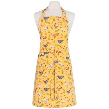 Imagem de Now Designs Avental moderno Danica – branco, algodão, ajustável, cozinha para cozinheiros domésticos, chefes e entusiastas da culinária