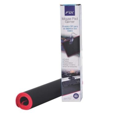 Imagem de Mouse Page Gamer Grande 35 X 70 Cm Preto Com Bordas Vermelha - Win Pap
