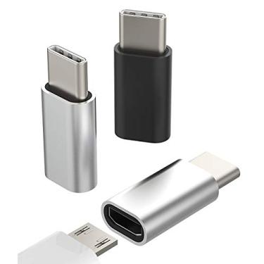 Imagem de Adaptador micro USB fêmea para USB C macho (pacote com 3) cabo de porta de carregamento Android Typec conector de carregamento para Pixel 5xl compatível com Samsung Galaxy S10 S20 S21 S22 Ultra Z Flip