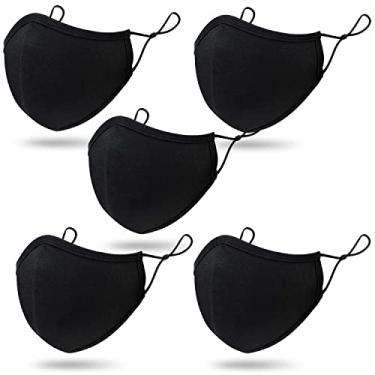 Imagem de Máscara facial infantil Purian, lavável e reutilizável, ajustável, crianças a adolescentes | Preta