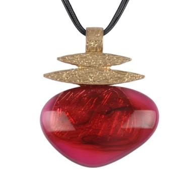 Imagem de joymiao Colar de couro para mulheres, pingente grande, gargantilha hippie, vintage, colar grosso, boêmio, para mulheres, Couro sintético, Sem Pedra Preciosa