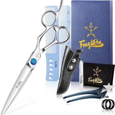 Imagem de Fengliren Tesoura profissional de alta qualidade, extremamente afiada, para corte de cabelo, tesoura de cabeleireiro de 16 cm, feita de aço inoxidável dinâmico para salão de cabeleireiro, uso