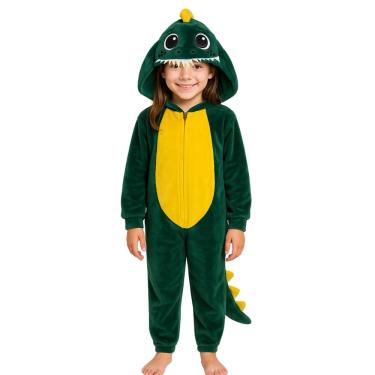 Imagem de Pijama Macacão Dinossauro Fantasia Soft Fleece Quentinho