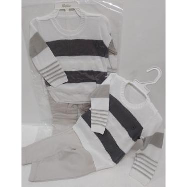 Imagem de Conjunto Bebê Menino Blusa Trico + Calça Sarja Paraiso 14644