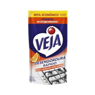 Imagem de Veja Desengordurante Cozinha Laranja 400Ml Refil Econômico Transparente